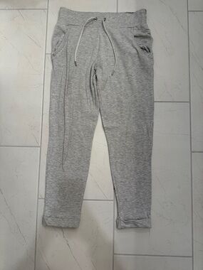 Athleta Light Gray Cozy Fleece Joggers